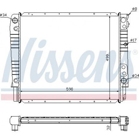 Radiator. motorkoeling Motorradiator past. VOLVO 940 940 II 2.0-2.3 VOLVO 940 (944), Sedan, 08.1990 - 03.1995 Nissens 65531A