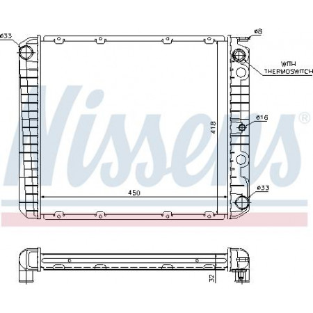 Radiator. motorkoeling Motorradiator past. VOLVO 240 740 760 940 940 II 2.0-2.1-2.3 VOLVO 760 (704, 765), Kombi, 01.1982 - 07.1992 Nissens 65525A