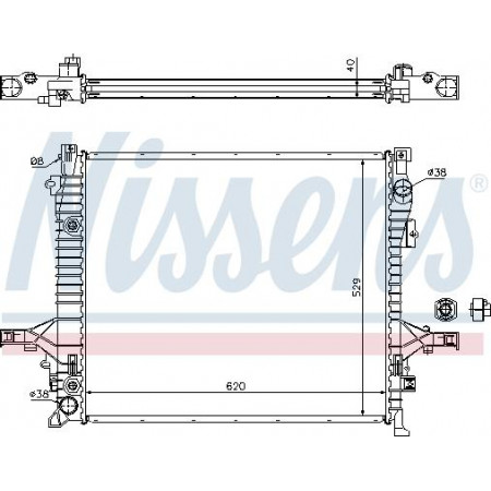 Termosifone. raffreddamento motore Radiatore motore automatico-manuale con i primi elementi idonei. VOLVO XC90 I 2.4D-4.4 VOLVO XC90 I (275), Crossover, 06.2002 - 01.2015 Nissens 65613A