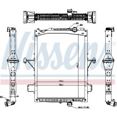 Termosifone. raffreddamento motore Radiatore motore con telaio EURO 6 adatto. VOLVO FM FM II FM III FMX II FMX III D11A-330-G13C460 09.05- VOLVO FM (VTR3R), 09.2005 - Nissens 65624