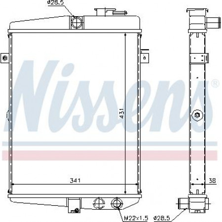 Radiator. motorkoeling Motorradiator past. AUDI 80 B1 VW PASSAT B1 1.3-1.5-1.6 AUDI 80 II (80, 82, B1), Sedan, 05.1972 - 07.1978 Nissens 65081