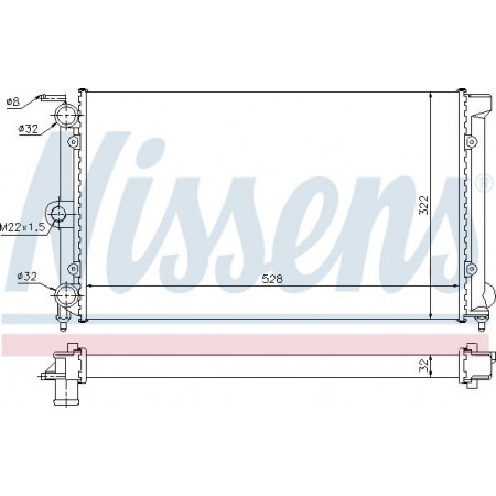 Radiator. motorkoeling Motorradiator past. VW PASSAT B2 POLO POLO II SANTANA 1.3-1.8 VW POLO (86C, 80), Hatchback, 10.1981 - 09.1994 Nissens 651111