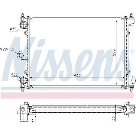 Termosifone. raffreddamento motore Radiatore motore Adattamento manuale. VW POLO POLO CLASSIC POLO II POLO-HATCHBACK 1.0-1.3 VW POLO (86CF), Hatchback Van, 08.1992 - 07.1994 Nissens 651721