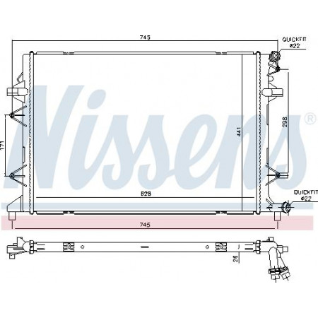 Refroidisseur intermédiaire. compresseur Radiateur moteur Refroidisseur intermédiaire liquide Automatique-Manuel SKODA YETI VW BEETLE CADDY ALLTRACK CADDY VW CADDY ALLTRACK (SAB), Dubita, 05.2015 - Nissens 65340