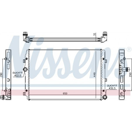 Radiador. Refrigeración del motor Se adapta al radiador del motor Automático-Manual. VW PASSAT ALLTRACK B7 PASSAT B7 1.4-3.6 Nissens 65309