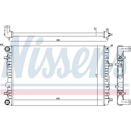 Radiator. engine cooling Engine radiator Manual fits. VW FOX 1.4 VW FOX (5Z1, 5Z3, 5Z4), Hatchback, 08.2003 - 10.2015 Nissens 65326