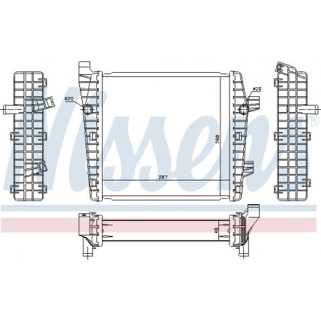 Intercooler. compresor Radiador del motor Fluido intercooler automático PORSCHE CAYENNE VW TOUAREG 3.0H PORSCHE CAYENNE (92A), Crossover, 06.2010 - Nissens 65320