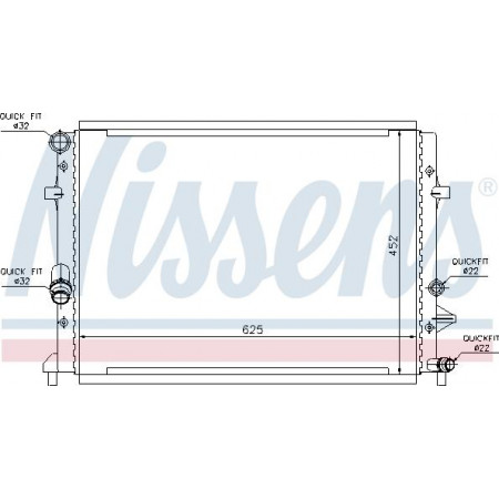 Radiator. engine cooling Engine radiator fits. AUDI A3 SKODA OCTAVIA II YETI VW BEETLE CADDY III CADDY III-MINIVAN GOLF PL VW GOLF PLUS (5M1, 521), Hatchback, 12.2004 - 12.2013 Nissens 65295