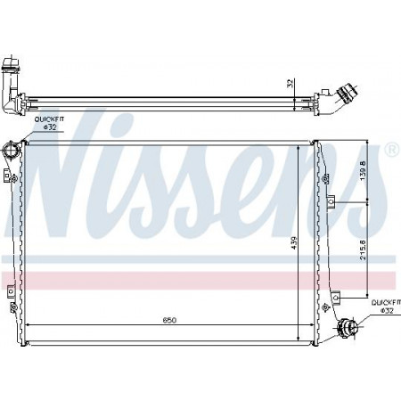 Termosifone. raffreddamento motore Radiatore motore automatico-manuale con i primi elementi idonei. AUDI A3 SEAT ALTEA ALTEA XL LE VW GOLF PLUS (5M1, 521), Hatchback, 12.2004 - 12.2013 Nissens 65291A
