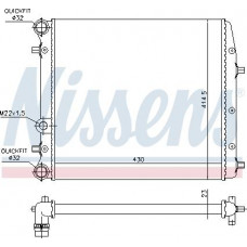 Radiator. engine cooling Engine radiator Manual fits. SEAT CORDOBA IBIZA III IBIZA IV IBIZA IV SC IBIZA IV ST IBIZA IV-HAT SKODA FABIA II (545), Combi, 10.2007 - 12.2014 Nissens 652691
