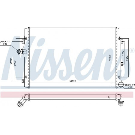 Radiator. engine cooling Engine radiator with the first matching elements fits. AUDI A3 TT SEAT ALTEA ALTEA XL LEON TOLEDO II VW JETTA III (1K2), Sedan, 09.2004 - 10.2010 Nissens 65281A