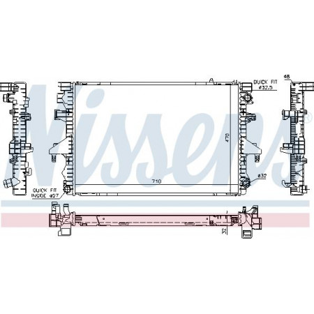 Termosifone. raffreddamento motore Radiatore motore Adattamento manuale. VW CALIFORNIA T5 CAMPER MULTIVAN T5 TRANSPORTER T5 2.5D VW TRANSPORTER V (7JD, 7JE, 7JL, 7JY, 7JZ, 7FD), Telaio di supporto, 04.2003 - 08.2015 Nissens 65283A
