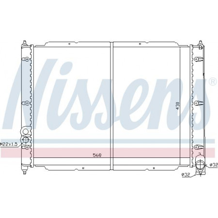 Radiator. motorkoeling Motorradiator past. VW TRANSPORTER T3 1.6D-2.1 VW TRANSPORTER III, Bestelwagen, 05.1979 - 12.1992 Nissens 65239