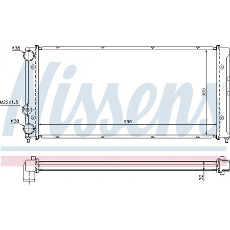 Radiator. engine cooling Engine radiator fits. VW PASSAT B3-B4 1.8-2.8 VW PASSAT (3A2, 35I), Sedan, 02.1988 - 12.1997 Nissens 65236