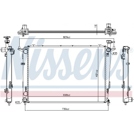 Radiator. engine cooling Engine radiator fits. KIA SORENTO II SORENTO II-SUV 2.4-2.4LPG KIA SORENTO II (XM), Crossover, 09.2009 - Nissens 66693