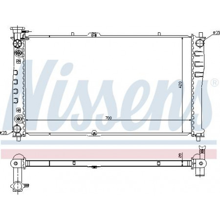 Radiator. motorkoeling Motorradiator past. KIA CARNIVAL I CARNIVAL II 2.5 KIA CARNIVAL I (UP), Van, 06.1998 - 10.2001 Nissens 66640