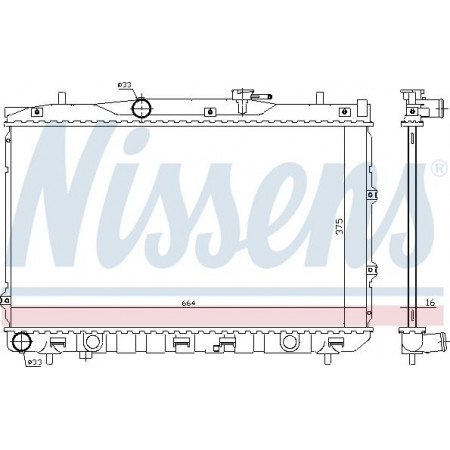 Termosifone. raffreddamento del motore Si adatta al radiatore motore automatico. KIA CERATO I 1.6-2.0 KIA CERATO (LD), Berlina, 04.2004 - 12.2009 Nissens 66648
