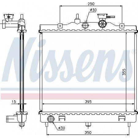 Termosifone. raffreddamento motore Radiatore motore Adattamento manuale. KIA PICANTO I 1.0-1.1 KIA PICANTO (SA), Hatchback, 04.2004 - Nissens 66654