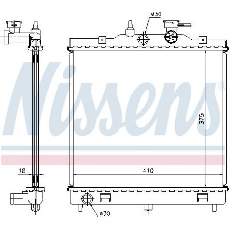 Radiador. Refrigeración del motor Se adapta al radiador del motor automático. KIA PICANTO I 1.0-1.1 KIA PICANTO (SA), Hatchback, 04.2004 - Nissens 66655