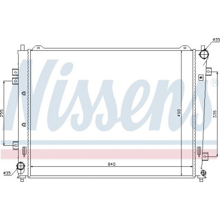 Radiator. motorkoeling Motorradiator past. KIA CARENS II CARENS III 1.6D-2.0D KIA CARENS III (UN), Van, 05.2006 - Nissens 66684