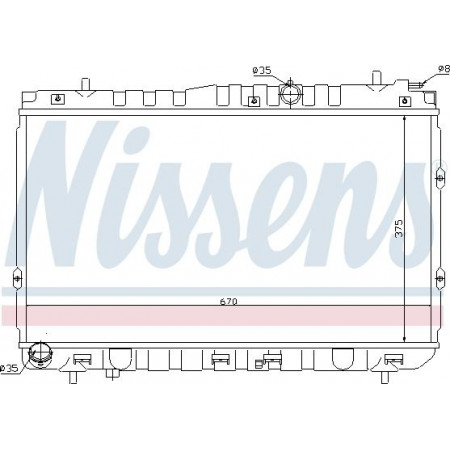 Radiator. motorkoeling Motorradiator past. KIA CERATO I 1.5D KIA CERATO (LD), Hatchback, 03.2004 - Nissens 66681