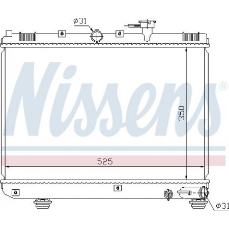 Radiator. engine cooling Engine radiator Manual fits. KIA RIO I 1.3-1.5 KIA RIO (DC_), Sedan, 07.2000 - 04.2006 Nissens 66624