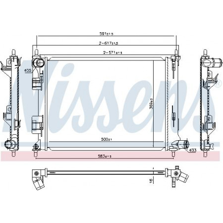 Radiador. resfriamento do motor Radiador do motor Ajustes manuais. HYUNDAI I10 II I20 I 1.2-1.4 HYUNDAI i20 (PB, PBT), Hatchback, 08.2008 - Nissens 666213