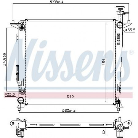Termosifone. raffreddamento del motore Il radiatore del motore si adatta. KIA SORENTO III 2.0D-2.2D KIA SORENTO III (UM), Crossover, 01.2015 - Nissens 666223