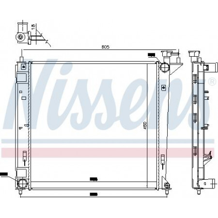 Termosifone. raffreddamento del motore Il radiatore del motore si adatta. KIA CARENS IV 1.7D KIA CARENS IV (RP), Furgone, 03.2013 - Nissens 66762