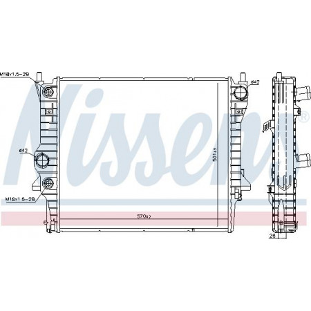 Radiator. motorkoeling Motorradiator past. JAGUAR S-TYPE II XF I XJ 2.5-4.2 JAGUAR XF (X250), Sedan, 03.2008 - 04.2015 Nissens 66708