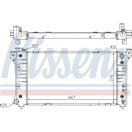 Radiator. engine cooling Engine radiator with the first matching elements fits. CHRYSLER VOYAGER III DODGE CARAVAN PLYMOUTH V CHRYSLER VOYAGER IV (RG, RS), Van, 09.1999 - 12.2008 Nissens 60999A