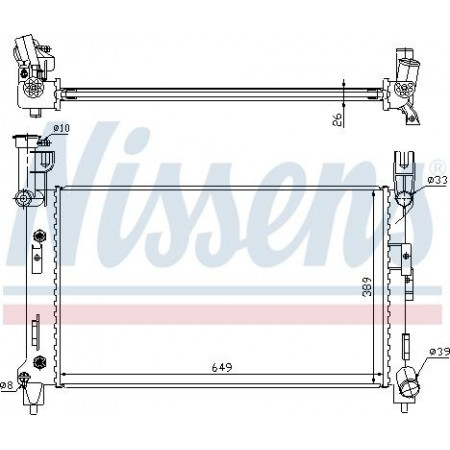 Radiator. motorkoeling Motorradiator past. CHRYSLER VOYAGER II 3.0 CHRYSLER VOYAGER II (ES), Van, 08.1990 - 09.1995 Nissens 60996A