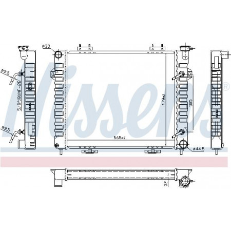 Radiator. motorkoeling Motorradiator past. JEEP GRAND CHEROKEE I 5.2-5.9 JEEP GRAND CHEROKEE I (ZJ, ZG), Crossover, 09.1991 - 04.1999 Nissens 609901