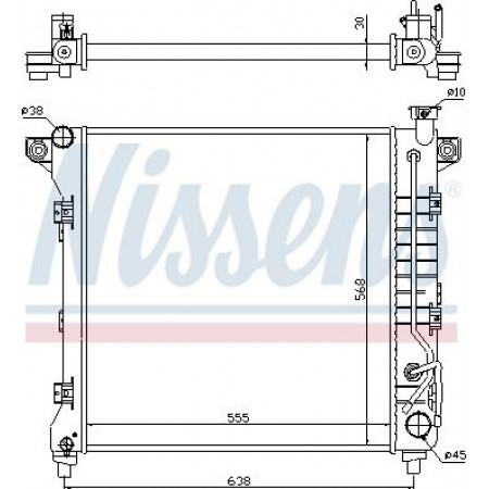 Termosifone. raffreddamento del motore Il radiatore del motore si adatta. DODGE DAKOTA DURANGO 2.5-5.9 DODGE DAKOTA, Ridica, 10.1995 - 02.2005 Nissens 60998