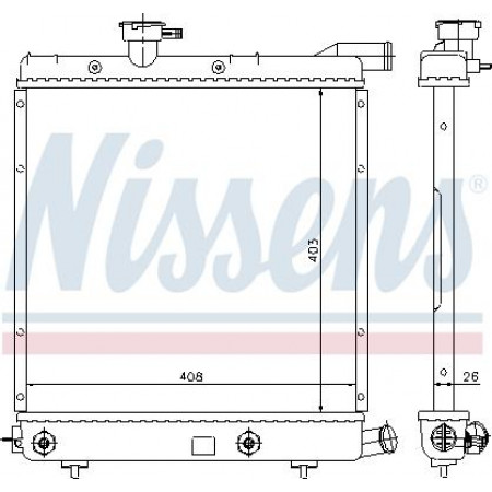 Radiator. motorkoeling Motorradiator past. CHRYSLER VOYAGER I VOYAGER II 2.5-3.0-3.3 CHRYSLER VOYAGER I (AS), Van, 08.1984 - 09.1990 Nissens 60979