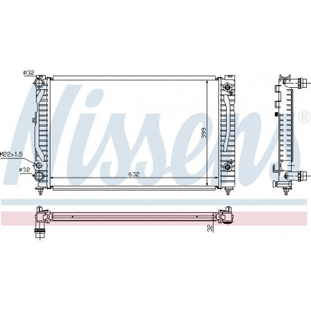 Radiator. engine cooling Engine radiator with the first matching elements fits. AUDI A4 B5 A6 C5 SKODA SUPERB I VW PASSAT B5 VW PASSAT V (3B2), Sedan, 08.1996 - 12.2001 Nissens 60499