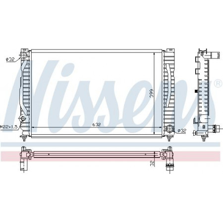 Radiator. engine cooling Engine radiator with the first matching elements fits. AUDI A4 B5 A6 C5 SKODA SUPERB I VW PASSAT B5 AUDI A4 (8D2, B5), Sedan, 11.1994 - 12.2001 Nissens 60496