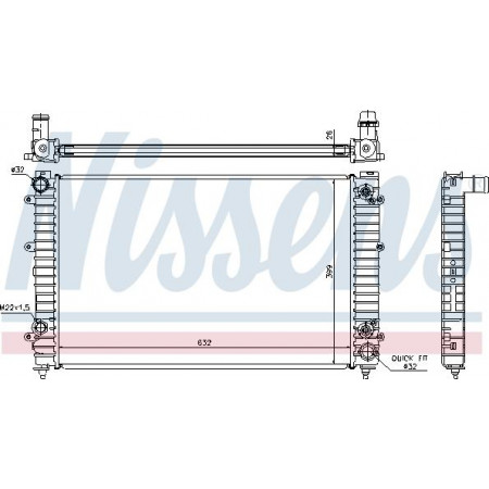 Radiator. engine cooling Engine radiator fits. AUDI A8 D2 2.8-3.7-4.2 AUDI A8 (4D2, 4D8), Sedan, 03.1994 - 12.2005 Nissens 60493A