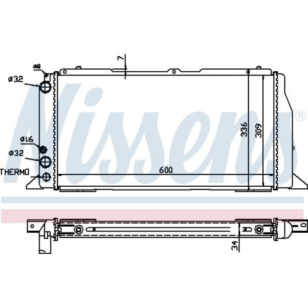 Radiator. motorkoeling Motorradiator past. AUDI 80 B3 90 B3 COUPE B3 1.6-2.0 AUDI COUPE II (89, 8B), Compartiment, 10.1988 - 12.1996 Nissens 60487