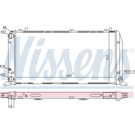 Radiador. resfriamento do motor Radiador do motor Ajustes manuais. AUDI 80 B2 80 B3 80 B4 CABRIOLET B3 COUPE B3 1.6-2.0 AUDI COUPE II (89, 8B), Compartimento, 10.1988 - 12.1996 Nissens 604361