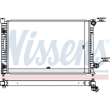 Radiator. motorkoeling Motorradiator past. AUDI A6 C5 4.2 AUDI A6 II (4B2, C5), Sedan, 01.1997 - 08.2005 Nissens 60424