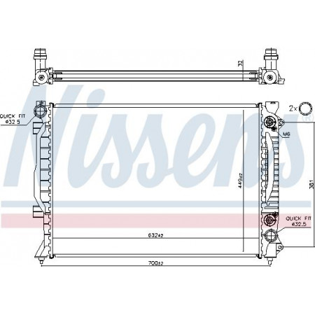 Radiator. engine cooling Engine radiator with the first matching elements fits. AUDI A6 C5 ALLROAD C5 2.5D AUDI ALLROAD (4BH, C5), Touring, 05.2000 - 08.2005 Nissens 60423A