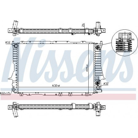 Termosifone. raffreddamento del motore Si adatta al radiatore motore automatico. AUDI 100 C4 A6 C4 2.6-2.8 AUDI 100 IV (4A2, C4), Touring, 12.1990 - 07.1994 Nissens 60476
