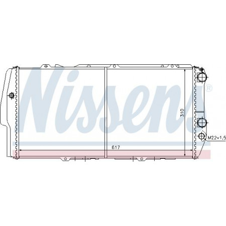 Radiator. motorkoeling Motorradiator past. AUDI 100 C3 200 C3 1.8-2.3 AUDI 200 II (44, 44Q), Sedan, 06.1983 - 12.1991 Nissens 604781