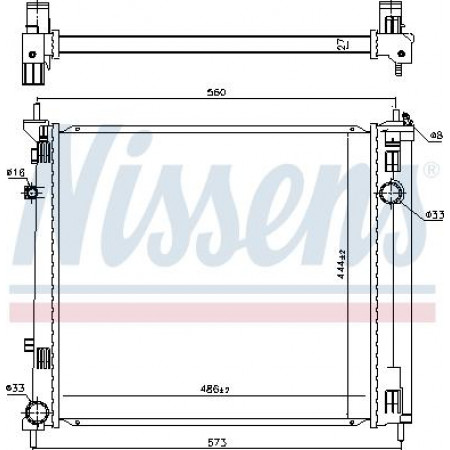 Radiator. motorkoeling Motorradiator past. NISSAN NV200 NV200 - EVALIA 1.5D NISSAN NV200 / EVALIA, Bus, 07.2010 - Nissens 606950