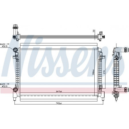 Radiator. engine cooling Engine radiator fits. SEAT ARONA IBIZA V SKODA FABIA IV KAMIQ VW POLO VI 1.6-1.6D 05.17- Nissens 606909
