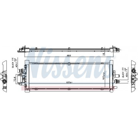 Radiator. motorkoeling Motorradiator past. TESLA MODEL 3 Elektrisch 01.17- Nissens 606906