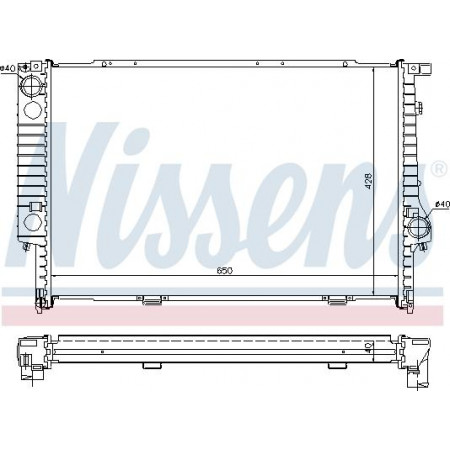 Radiator. engine cooling Engine radiator fits. BMW 5 E34 2.5D BMW 5 Touring III (E34), Touring, 07.1991 - 07.1996 Nissens 60693A