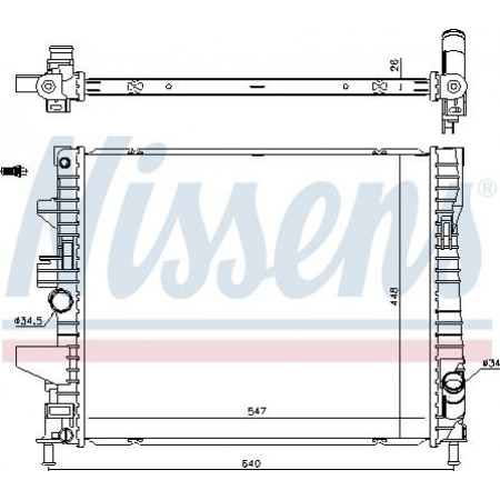 Radiateur, motorkoeling FORD FOCUS III (BM), Sedan, 07.2010 - Nissens 606446