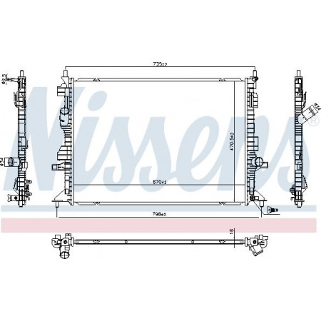 Radiator. engine cooling Engine radiator fits. FORD FOCUS IV 1.0-1.0H-1.5D 01.18- Nissens 606404